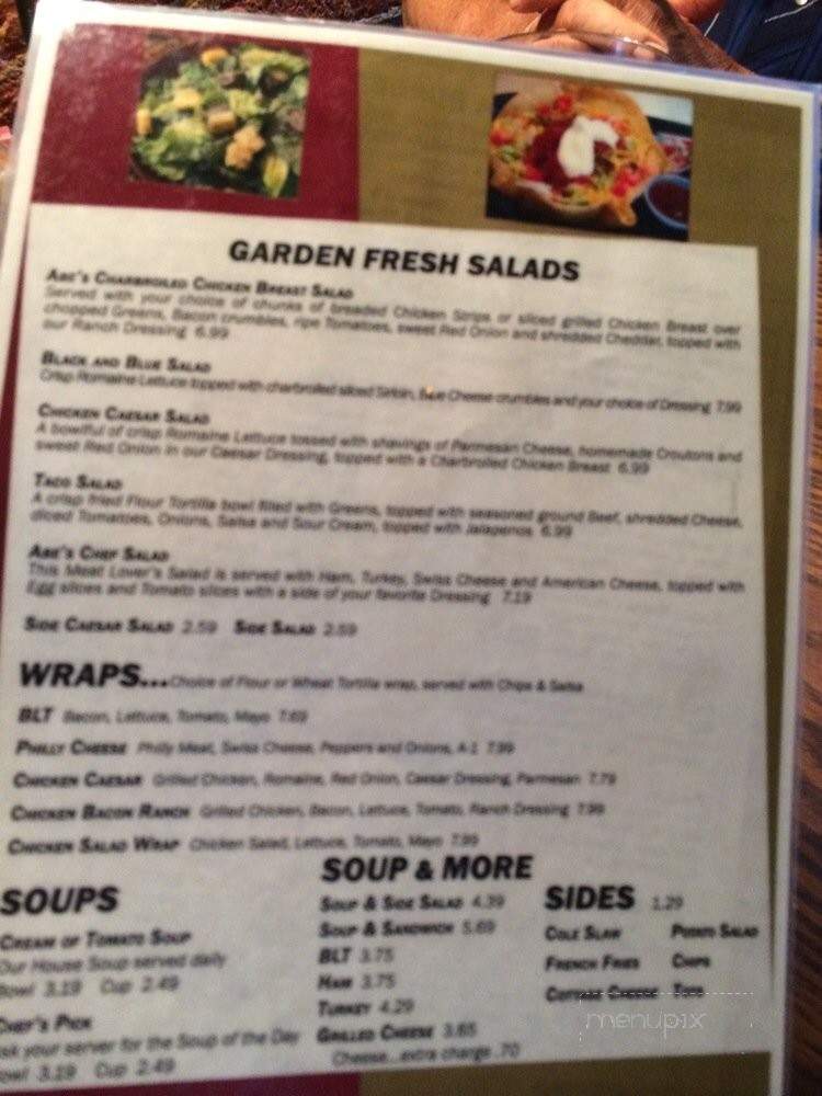 Abe's Hideout and Saloon - Mechanicsburg, IL menu_pic