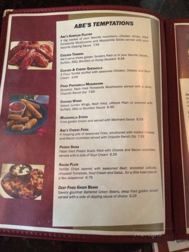 Abe's Hideout and Saloon - Mechanicsburg, IL menu_pic