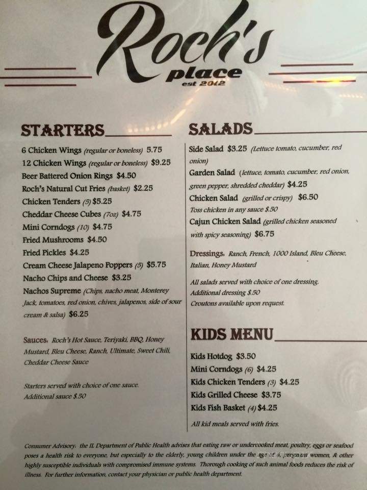Roch's - Saint Joseph, IL menu_pic