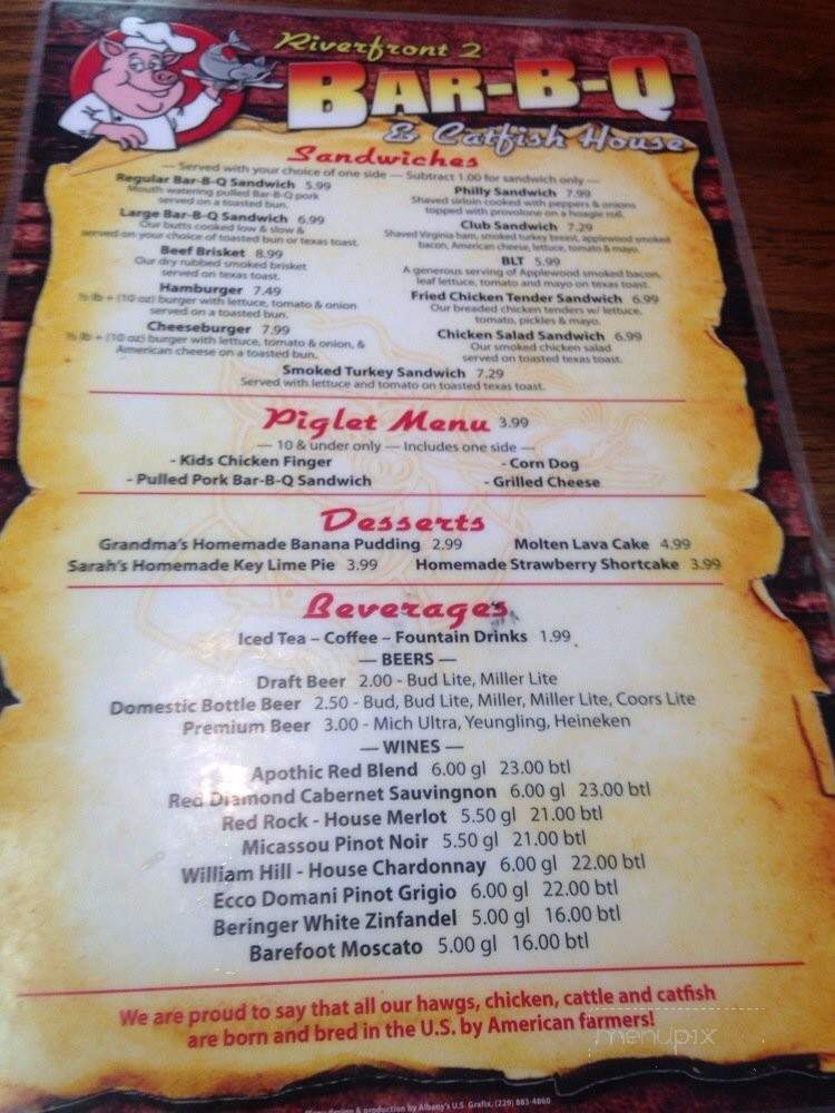 Riverfront 2 Bar-B-Q - Leesburg, GA menu_pic