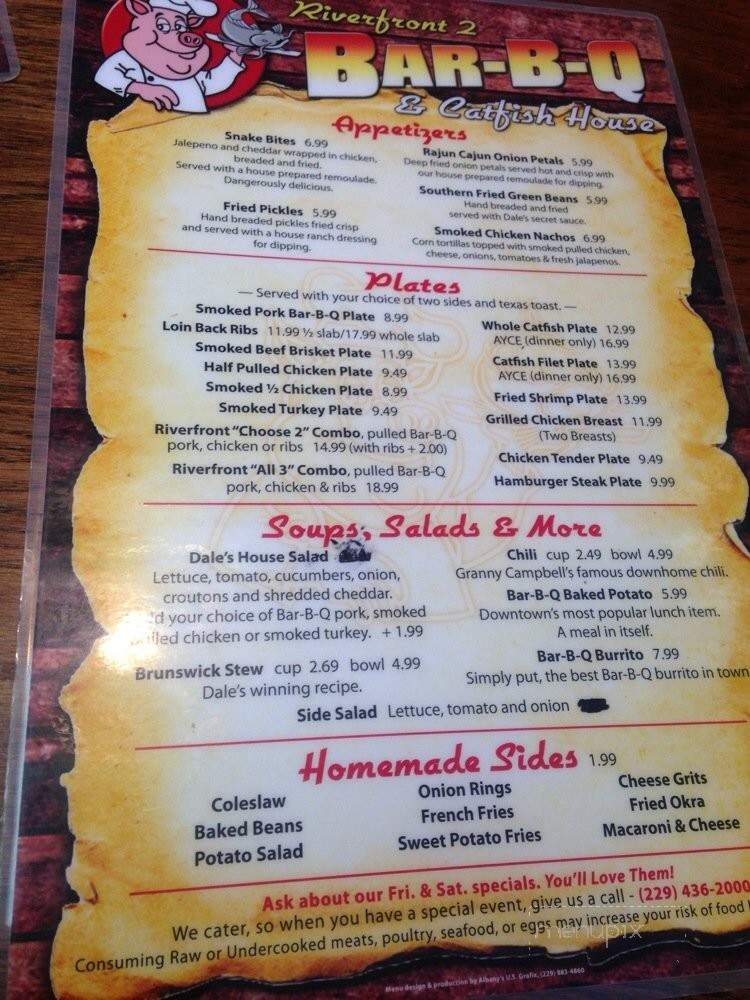 Riverfront 2 Bar-B-Q - Leesburg, GA menu_pic