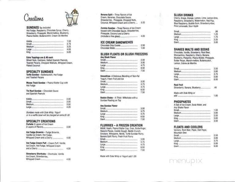 Wares Bro's Frosty Treat - Traverse City, MI menu_pic