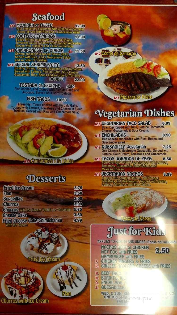 El Paisita Authentic Mexican Restaurant - Loxley, AL menu_pic