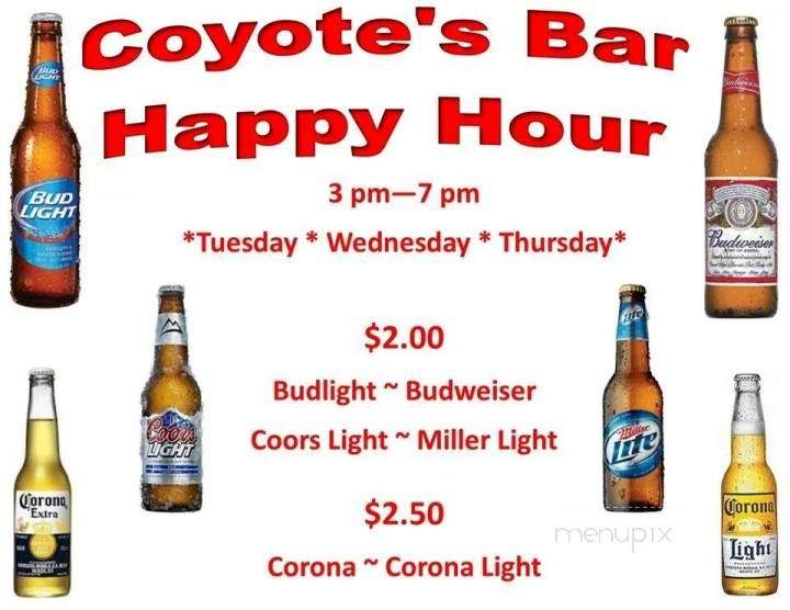 /250817454/Coyotes-Bar-Menu-Baytown-TX - Baytown, TX