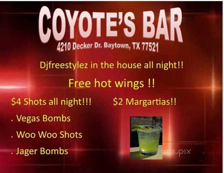 /250817454/Coyotes-Bar-Menu-Baytown-TX - Baytown, TX