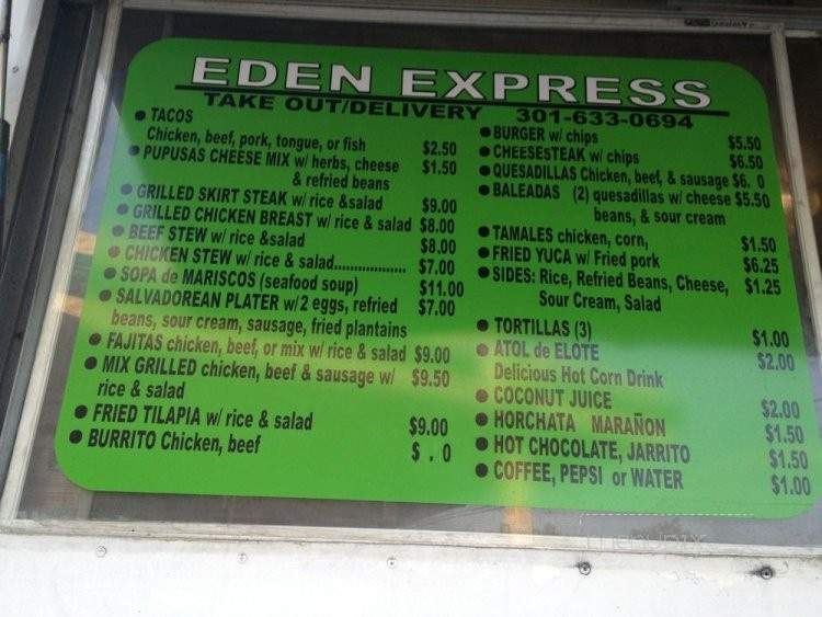 Eden Express - Silver Spring, MD menu_pic