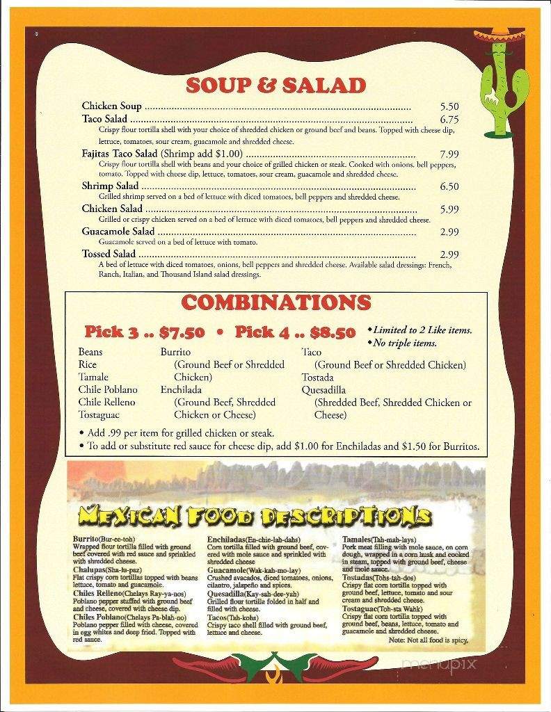 Coronas Mexican Food - Heyworth, IL menu_pic