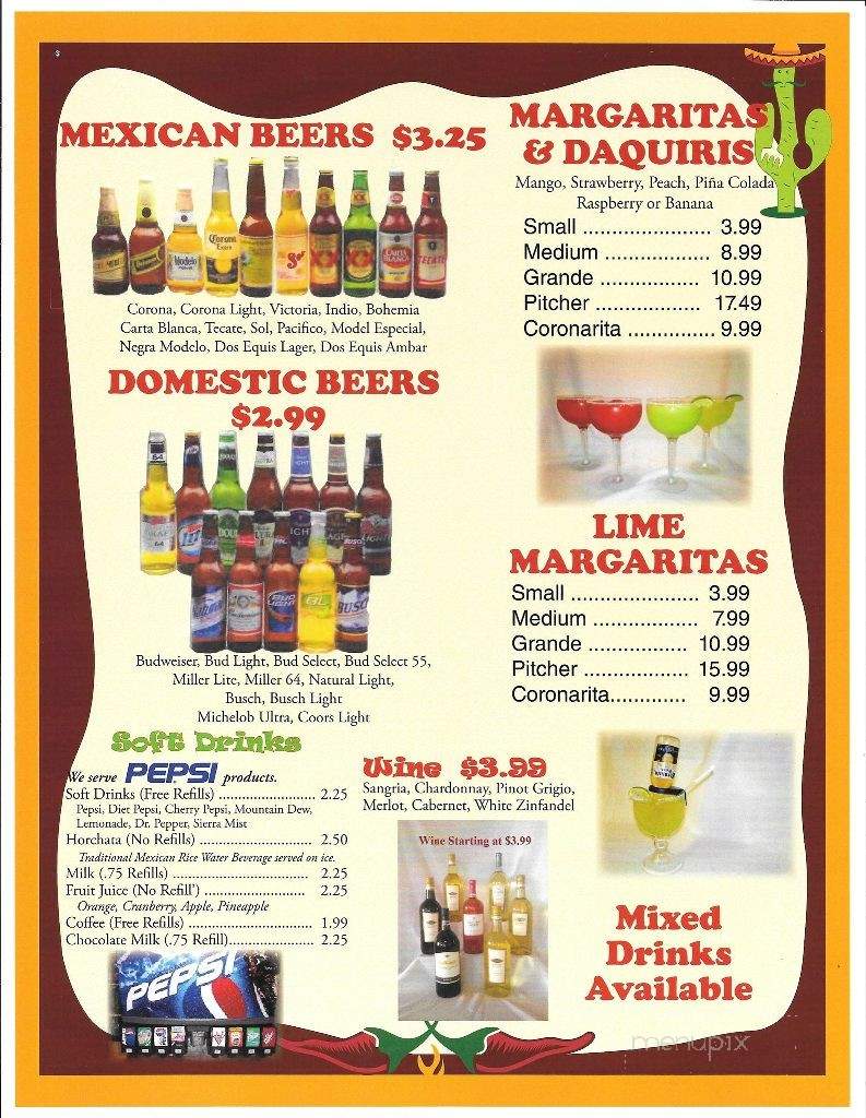 Coronas Mexican Food - Heyworth, IL menu_pic