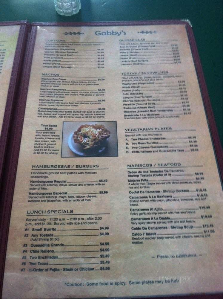 Gabby's - West Liberty, IA menu_pic
