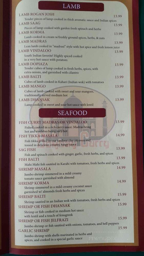 Bombay Curry - Melbourne, FL menu_pic