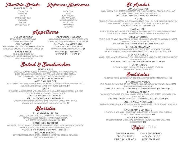 El Asador - Lafayette, LA menu_pic