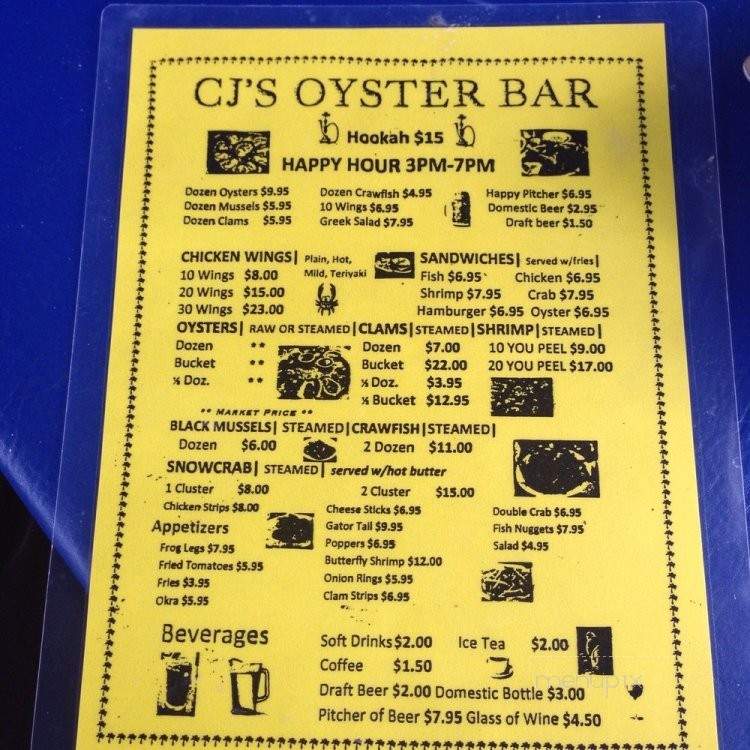 CJ's Oyster Bar - Mount Dora, FL menu_pic