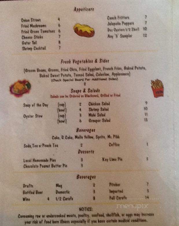 Bass Champions Restaurant & Lodge - Fort McCoy, FL menu_pic