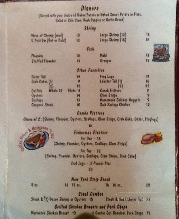 Bass Champions Restaurant & Lodge - Fort McCoy, FL menu_pic