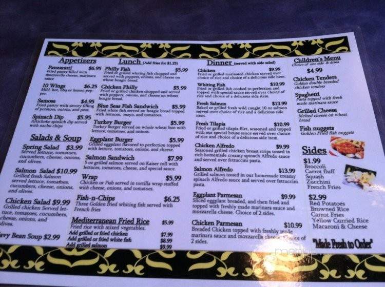 Blue Seas Restaurant - Atlanta, GA menu_pic