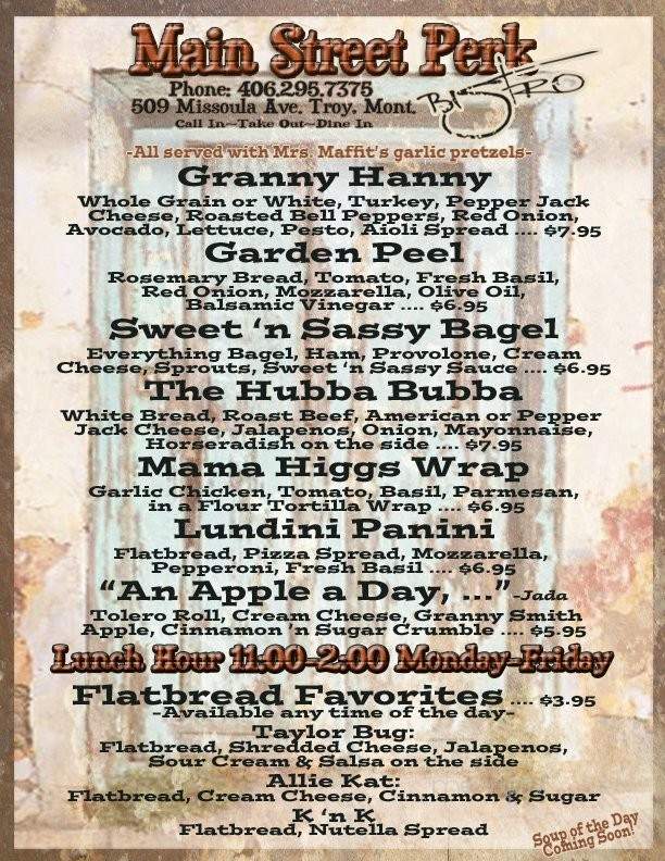 Main Street Perk - Troy, MT menu_pic