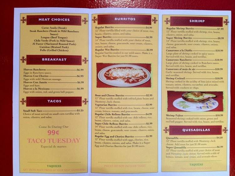 Michoacan Taqueria - San Jose, CA menu_pic