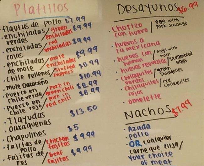 Taqueria Cali - San Jose, CA menu_pic