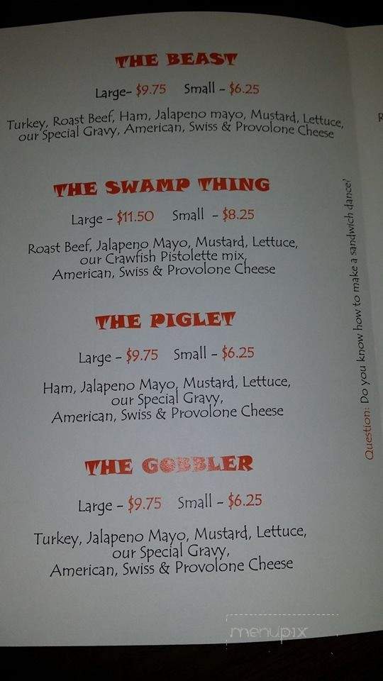 Woogie's Sandwich Shop - Vidor, TX menu_pic