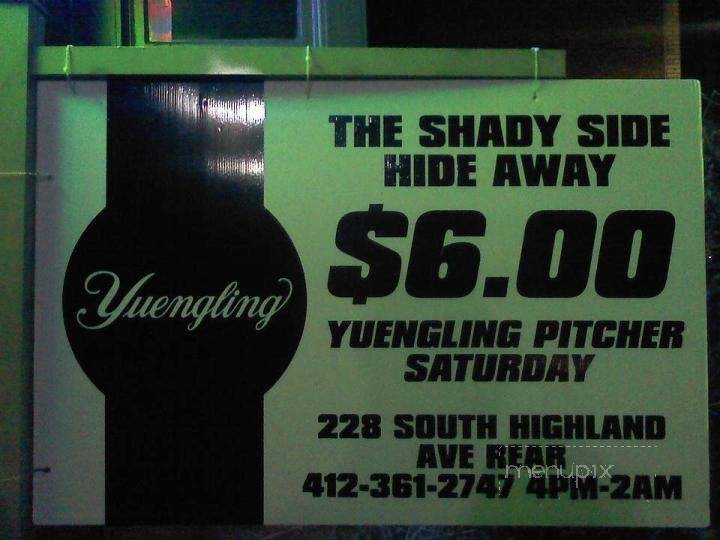Shadyside Hideaway Bar - Pittsburgh, PA menu_pic