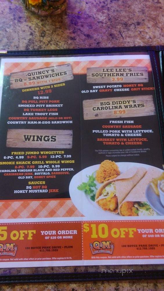 Q&M's Fish, Chik & Ribs - Plum, PA menu_pic