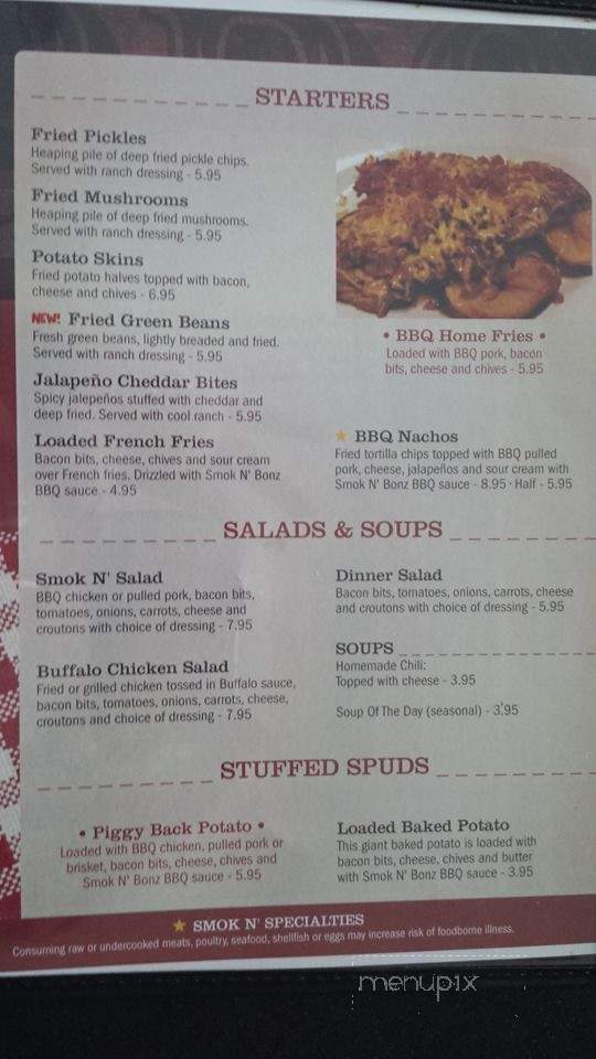 Smok 'N' Bonz - Vonore, TN menu_pic