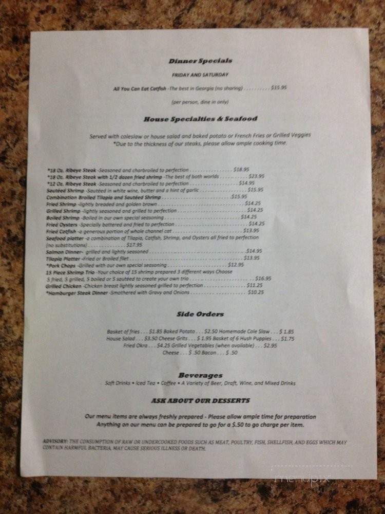 Steve's Corner Cafe - Macon, GA menu_pic