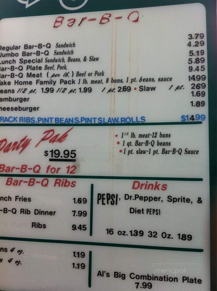 Al's Bar-B-Q - Fort Smith, AR menu_pic