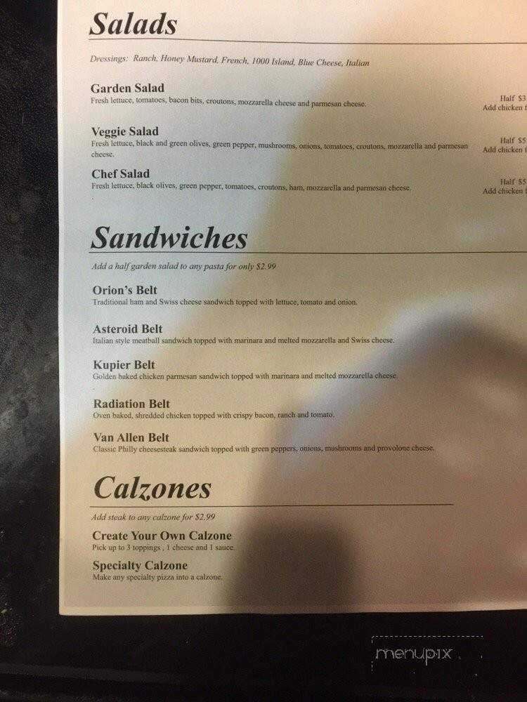 Cosmic Pizza - Louisville, KY menu_pic
