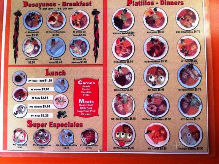 El Chilito - Canby, OR menu_pic