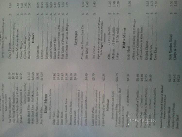 Doc's Bar Bq - Kirtland, NM menu_pic