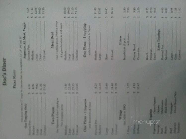Doc's Bar Bq - Kirtland, NM menu_pic