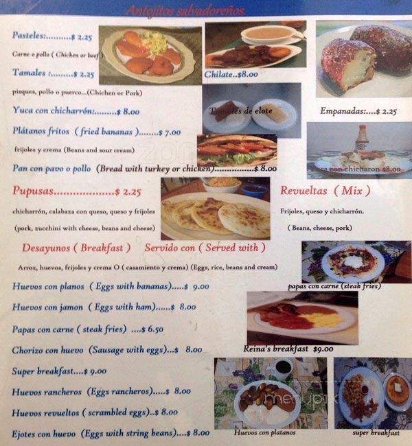 Reina's Restaurant - Oakland, CA menu_pic