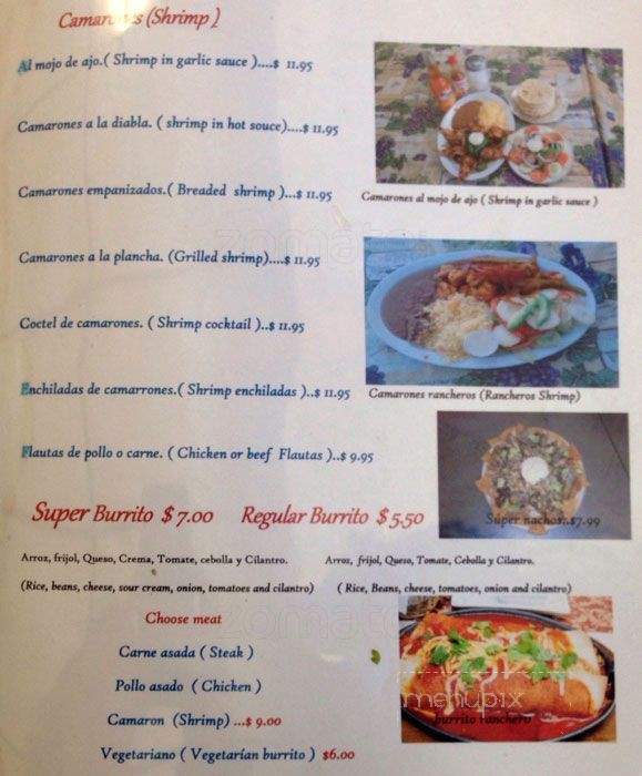Reina's Restaurant - Oakland, CA menu_pic