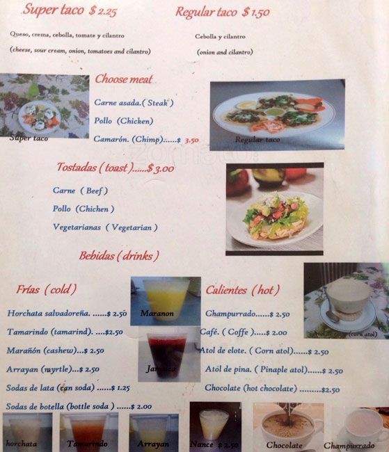 Reina's Restaurant - Oakland, CA menu_pic