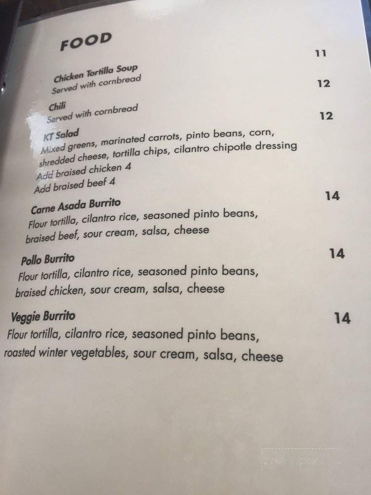Plaza Bar - Olympic Valley, CA menu_pic