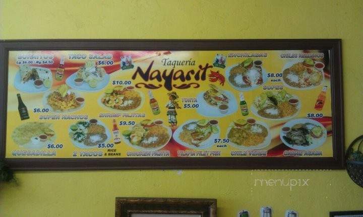 Taqueria Nayarit - Fresno, CA menu_pic