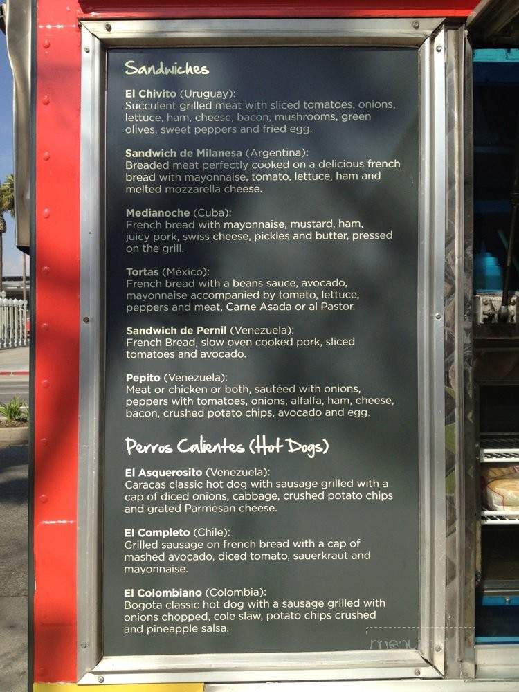 El Pan-Americano - Los Angeles, CA menu_pic