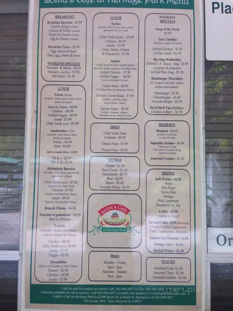 Lolita's Cafe - Santa Fe Springs, CA menu_pic