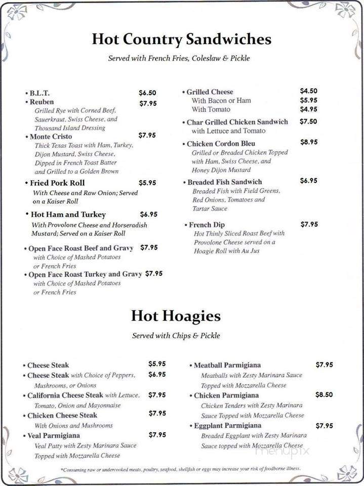 Tom's Country Kitchen - Mountainhome, PA menu_pic