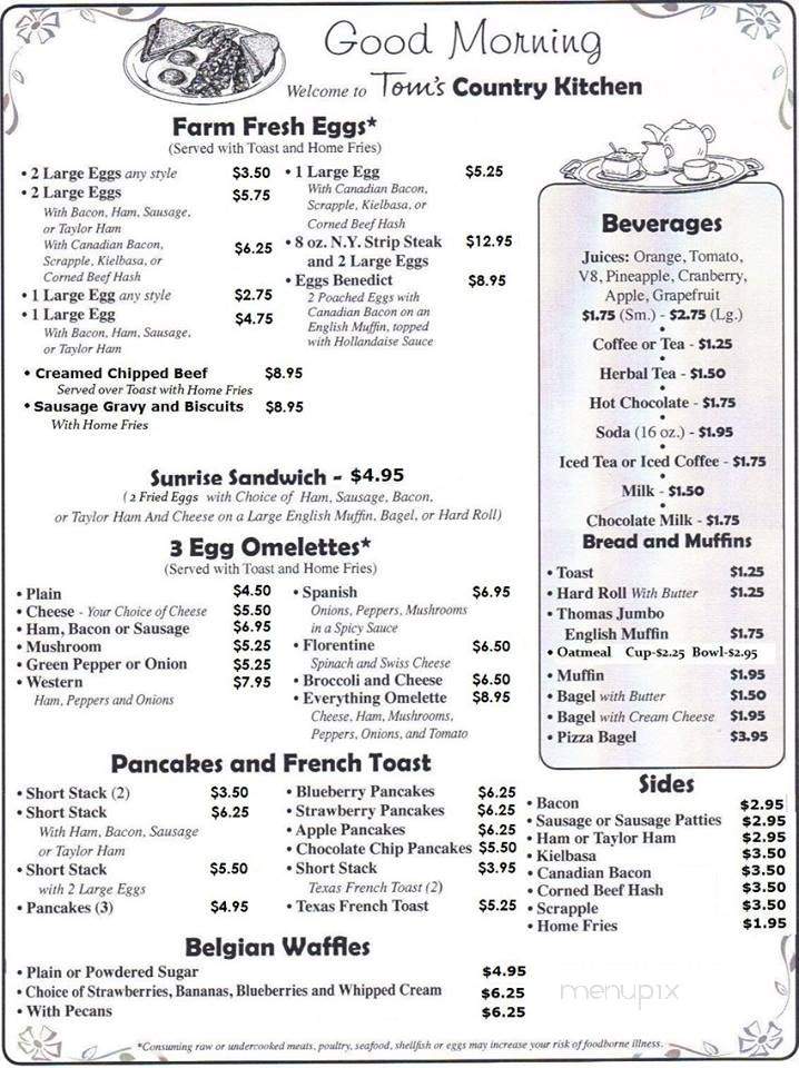 Tom's Country Kitchen - Mountainhome, PA menu_pic