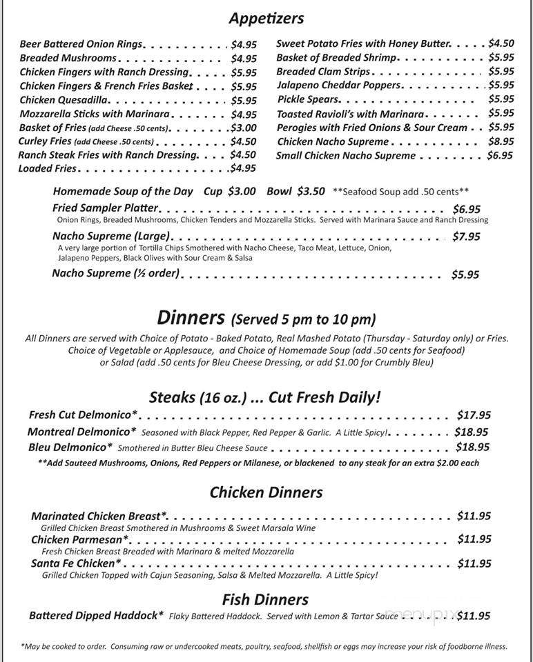 Brackney Inn - Brackney, PA menu_pic