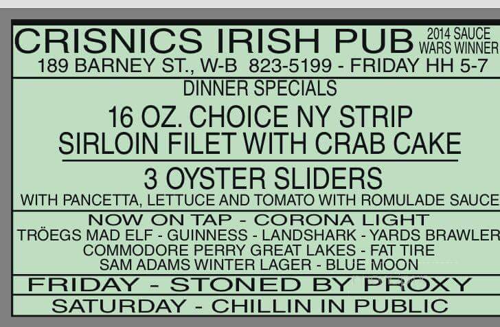 Cris Nics - Wilkes-Barre, PA menu_pic