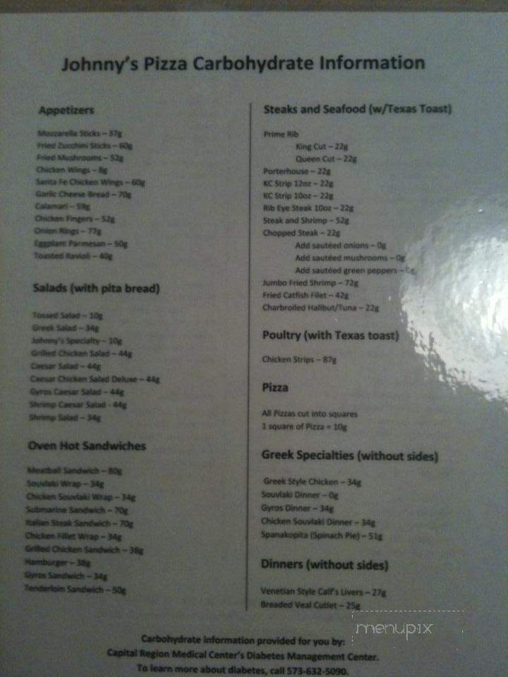 Johnny's Pizza & Steak House - Jefferson City, MO menu_pic