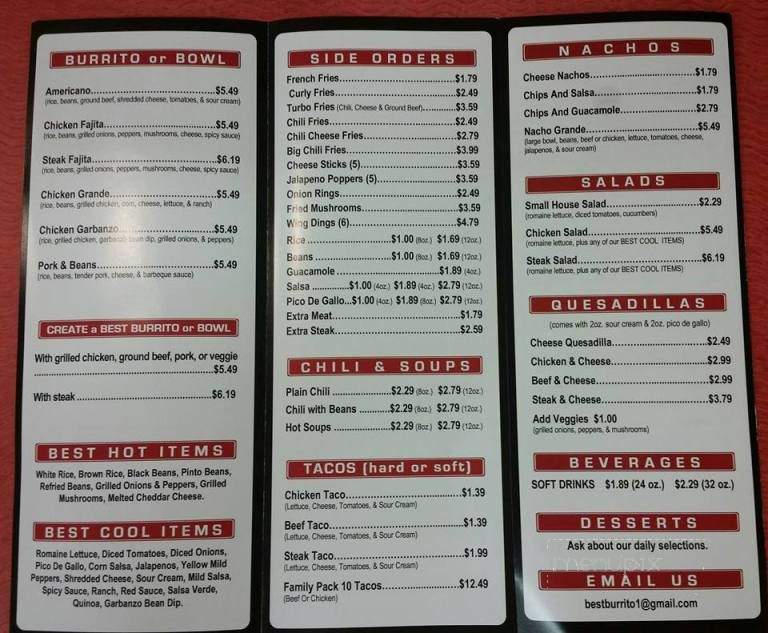 Best Burrito - Fraser, MI menu_pic