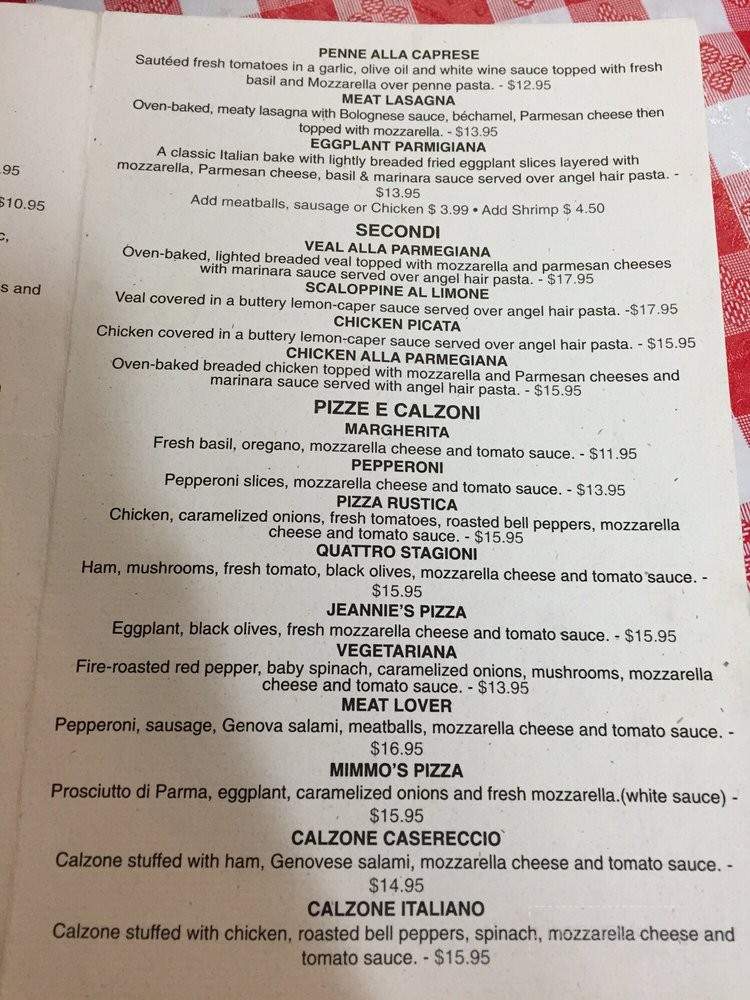 Mimmos Ristorante Pizzeria - Quitman, MS menu_pic
