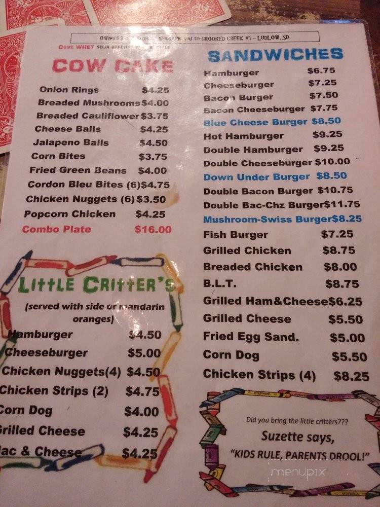 Crooked Creek - Ludlow, SD menu_pic