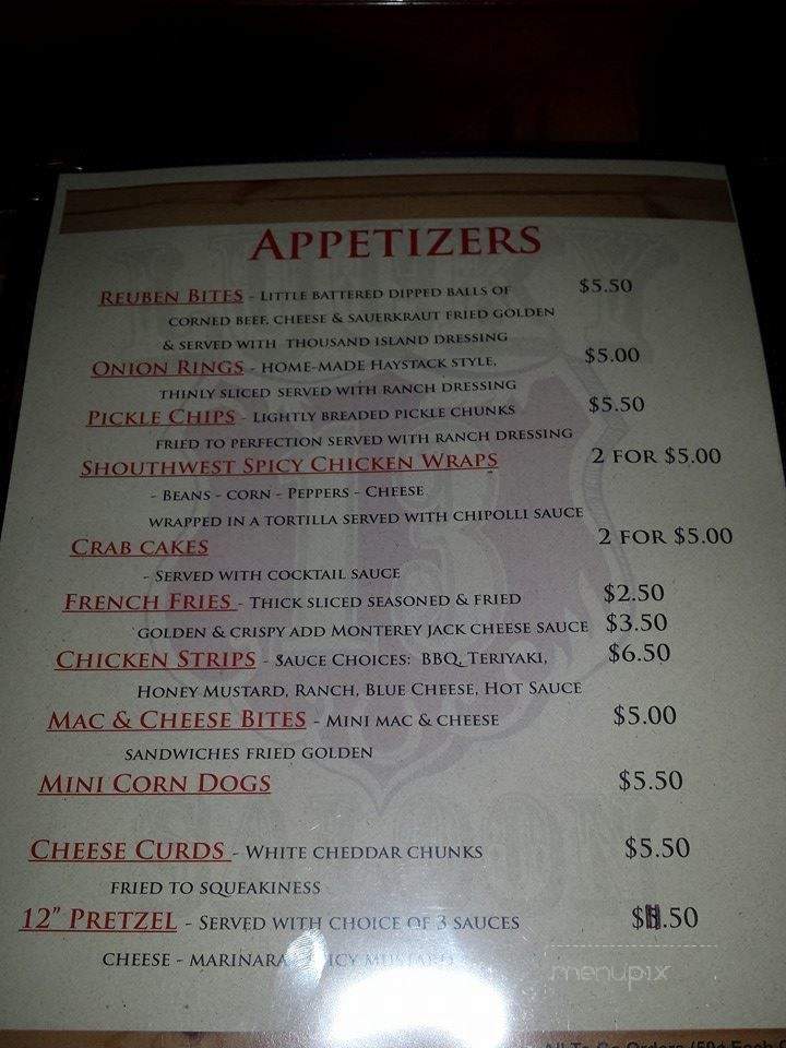 The Lucky 13 Saloon - Wisconsin Dells, WI menu_pic