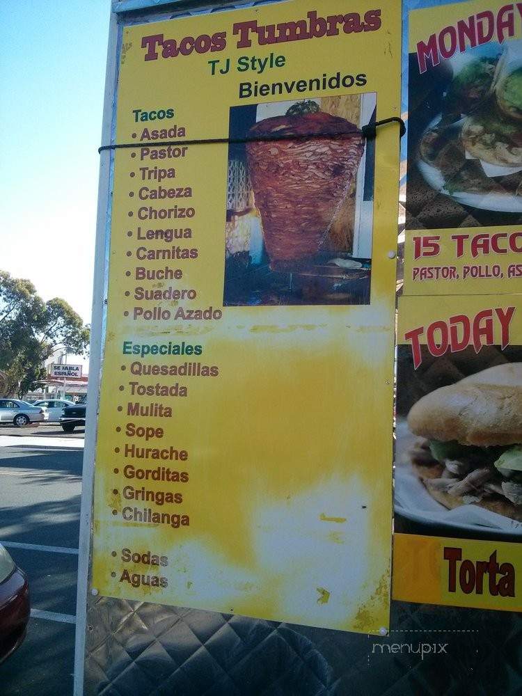 Tacos Tumbras - San Diego, CA menu_pic