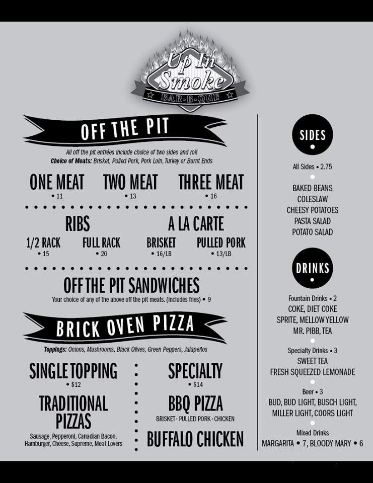 Up In Smoke BBQ - Afton, IA menu_pic